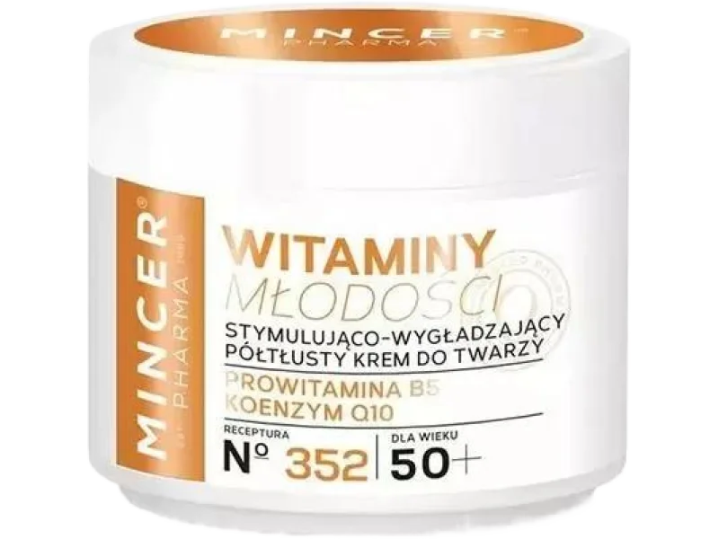 Mincer Pharma Witaminy Młodości N352 stymulująco-wygłodzający półtłusty krem do twarzy 50+