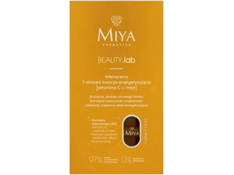 MIYA BEAUTY.lab Intensywna 7-dniowa kuracja energetyzująca, witamina C+imbir, ampułki