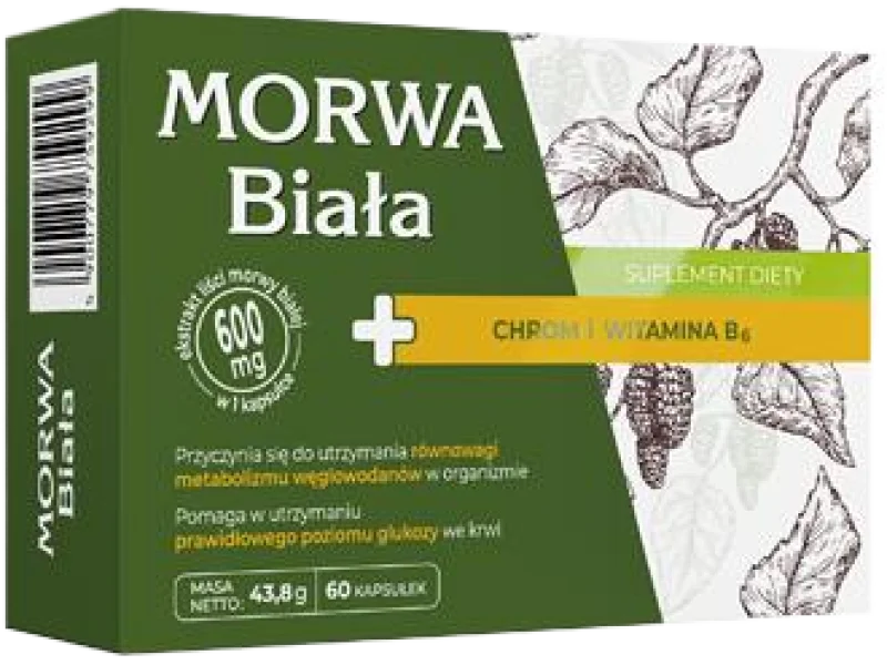 Morwa biała + chrom i witamina B6, kapsułki