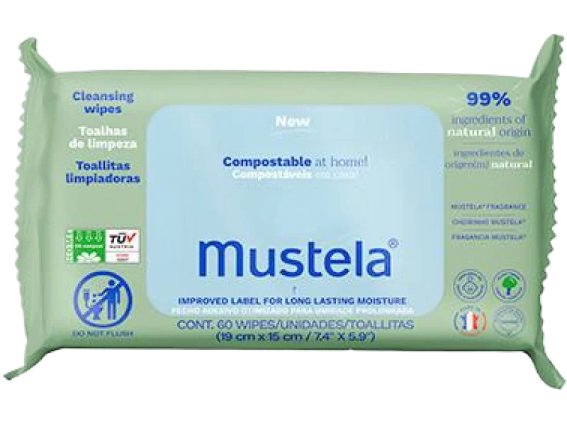 Mustela chusteczki oczyszczające kompostowalne