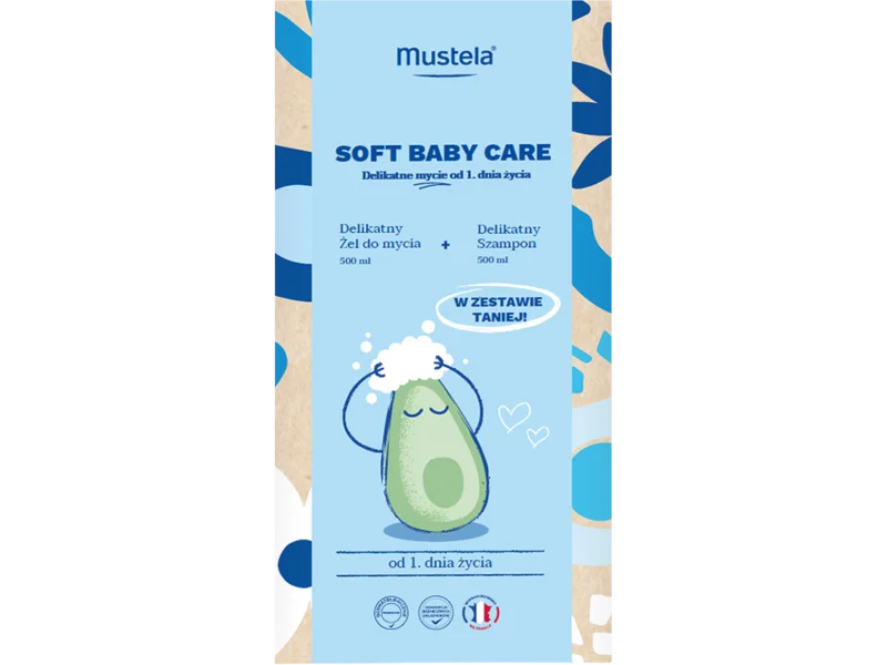Mustela Soft Baby Care delikatne mycie, żel do mycia