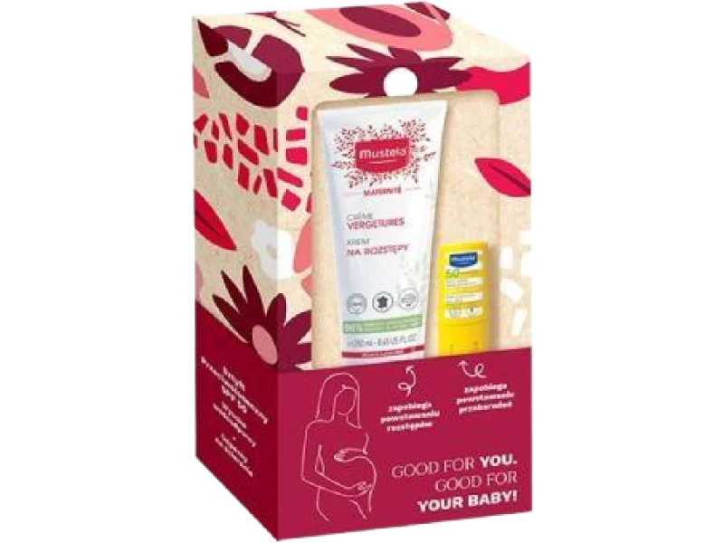 Mustela Zestaw Maternite krem na rozstępy + sztyft przeciwsłoneczny SPF 50