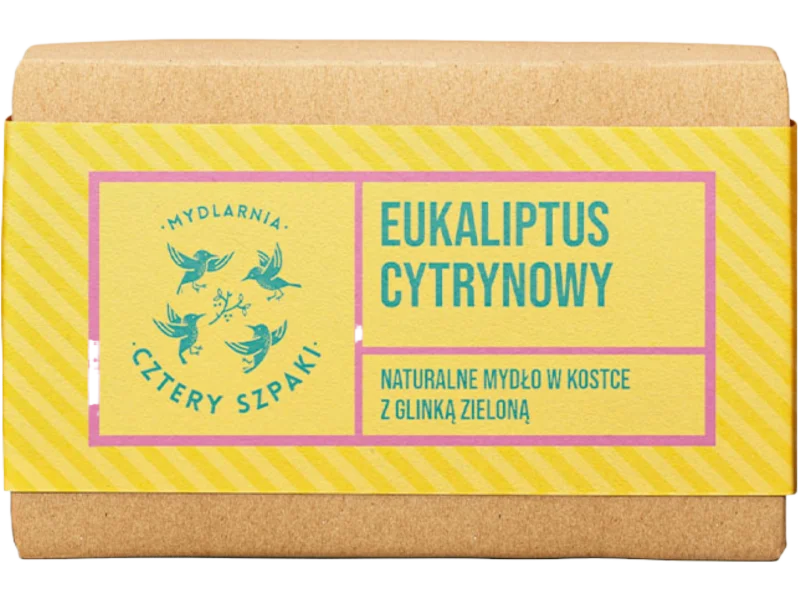 Mydlarnia Cztery Szpaki eukaliptus cytrynowy z glinką zieloną, mydło