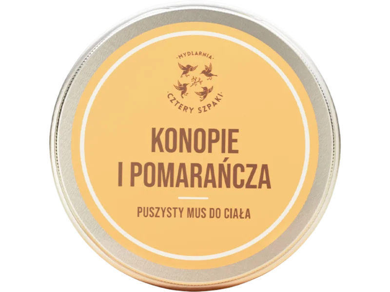 Mydlarnia Cztery Szpaki Puszysty mus do ciała konopie i pomarańcza