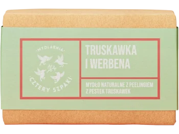 Zdjęcie produktu Mydlarnia Cztery Szpaki, truskawka i werbena, naturalne z peelingiem z pestek truskawek, mydło