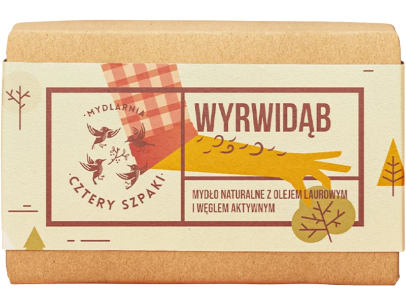 Mydlarnia Cztery Szpaki Wyrwidąb mydło naturalne z olejem laurowym i węglem aktywowanym