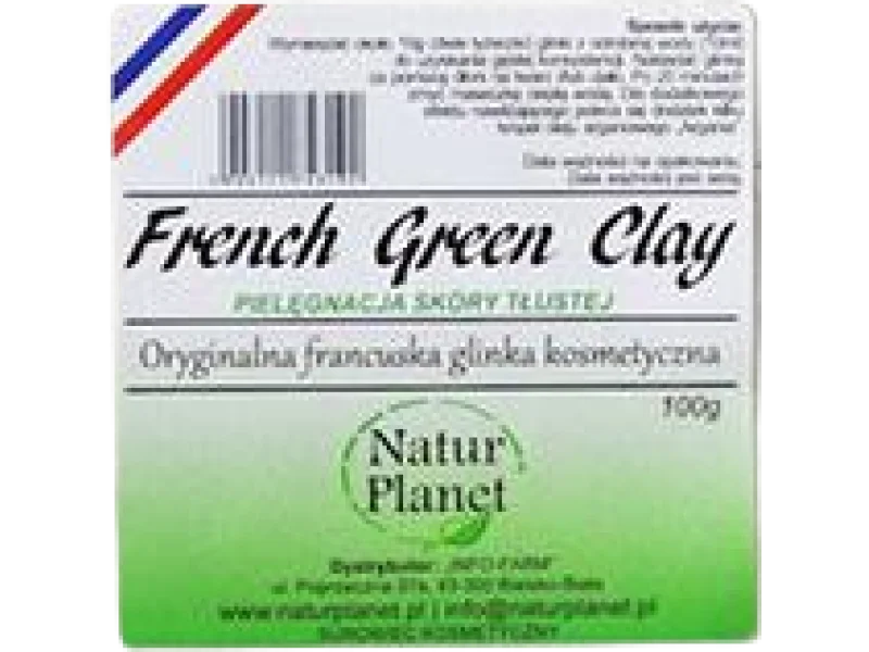 NATUR PLANET Oryginalna francuska glinka kosmetyczna, zielona, proszek