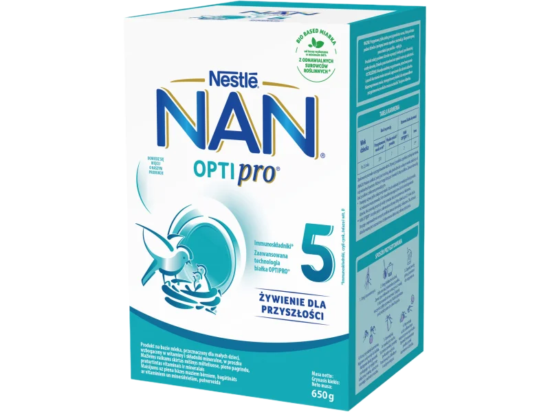 Nestle Nan Optipro 5, mleko modyfikowane wzbogacone w witaminy i składniki mineralne dla dzieci po 2,5 roku życia, proszek