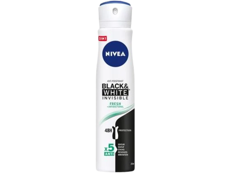 Nivea Black & White Invisible Fresh antyperspirant damski, spray