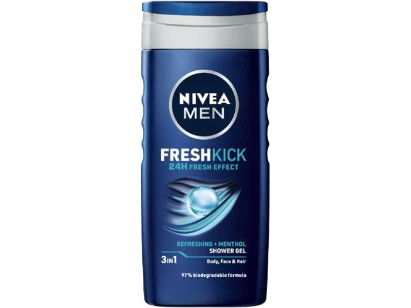 Nivea Men Fresh Kick żel pod prysznic do ciała, twarzy i włosów z mentolem