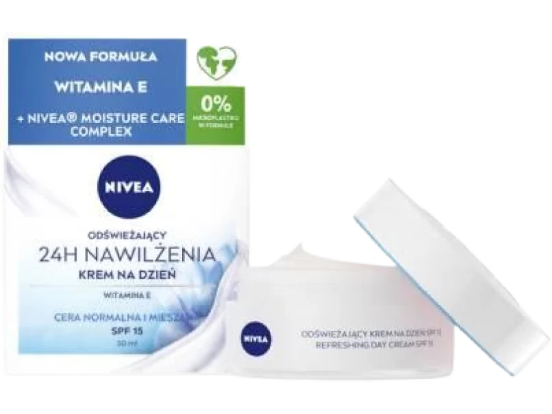 Nivea odświeżający krem na dzień z witaminą E, cera normalna i mieszana, SPF15