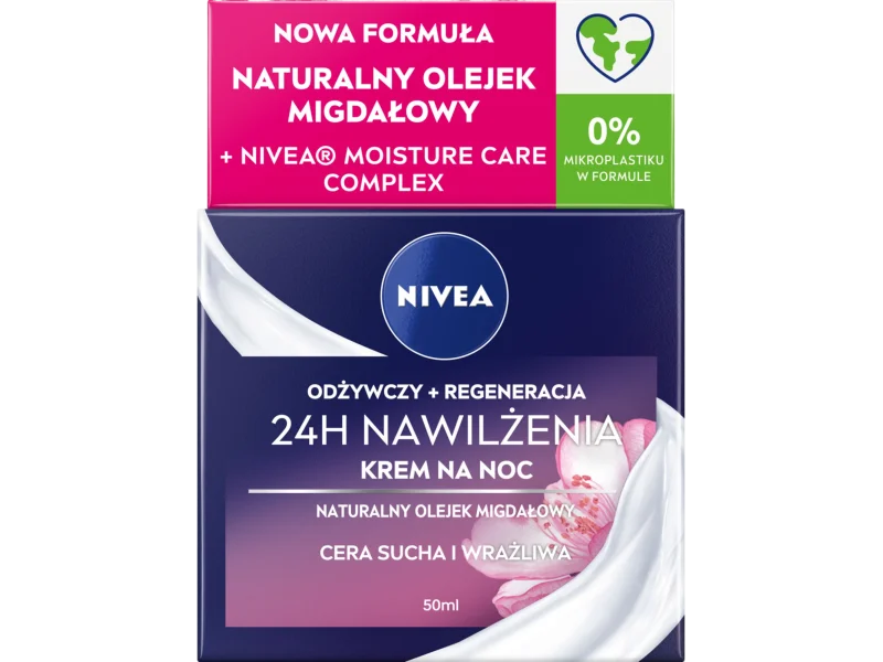 Nivea odżywczy krem na noc naturalny olejek migdałowy cera sucha i wrażliwa