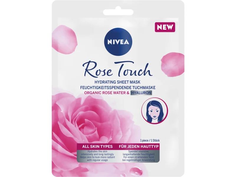 Nivea Rose Touch intensywnie nawilżająca maska w płachcie