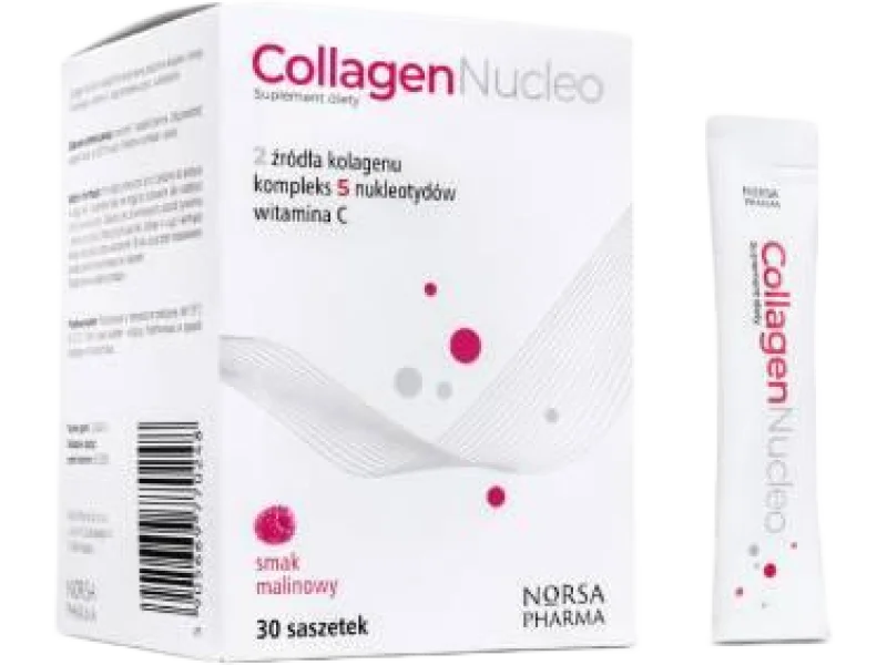 Norsa Pharma Collagen Nucleo, smak malinowy, proszek do sporządzania roztworu doustnego