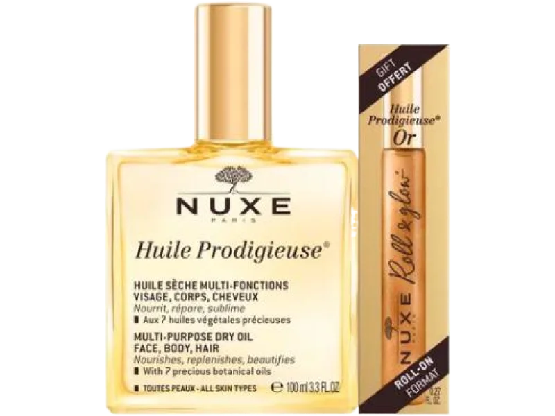 Nuxe Huile Prodigieuse + Huile Prodigieuse Or Roll-on, olejek