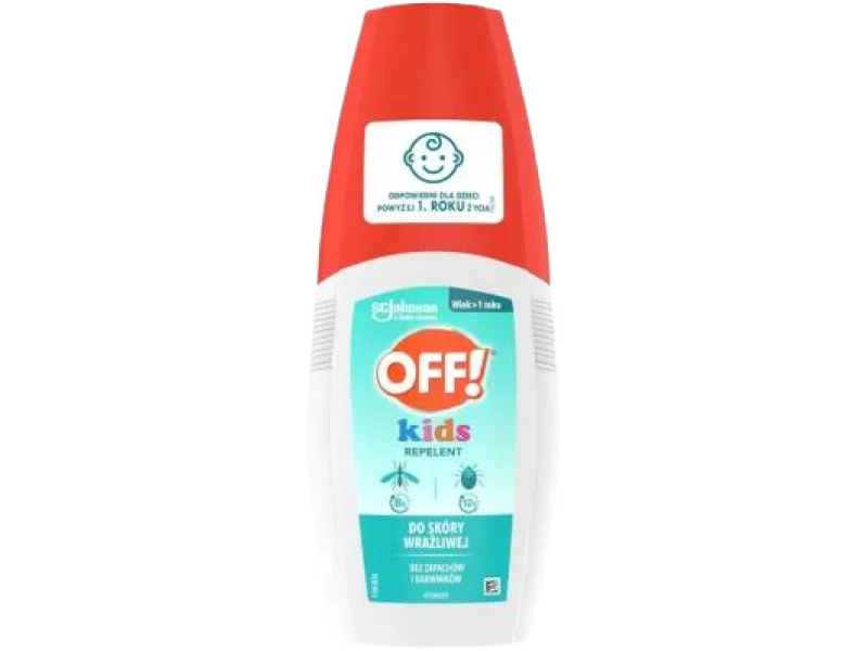 OFF! Kids, płyn repelent, przeciwko komarom i kleszczom, dla dzieci od 1. roku życia, spray
