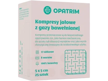 Zdjęcie produktu Opatrim kompresy jałowe z gazy bawełnianej, gaza