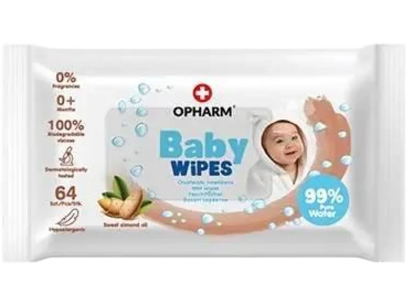 Opharm Baby Wipes sweet almond oil, chusteczki