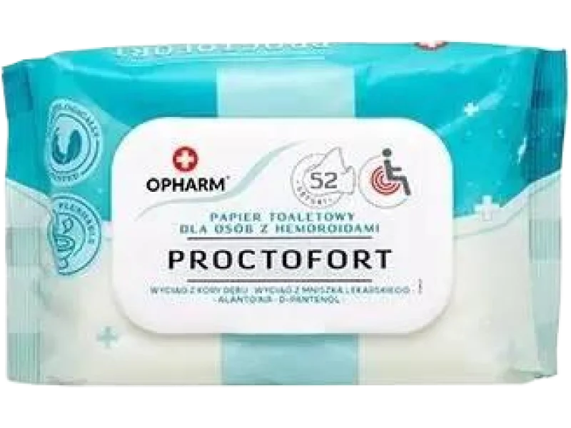 Opharm Proctofort nawilżany papier toaletowy, chusteczki