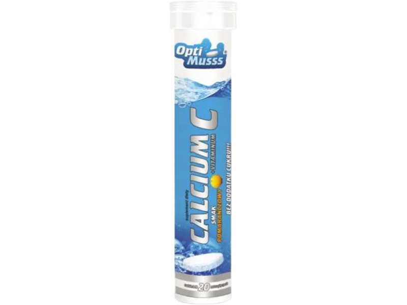 Optimusss Calcium + witamina C, tabletki musujące