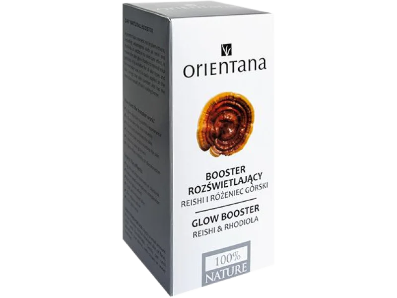 Orientana Booster rozświetlający Reishi i różeniec górski na dzień, serum