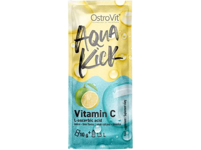 OstroVit Aqua Kick witamina C, smak cytrynowo-limonkowy, proszek