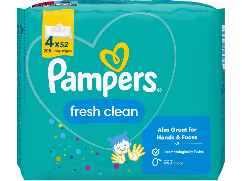 Pampers Fresh Clean nawilżane dla niemowląt, chusteczki