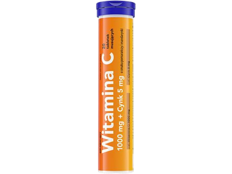 Panawit witamina C + cynk, smak pomarańczy i mandarynki, tabletki musujące