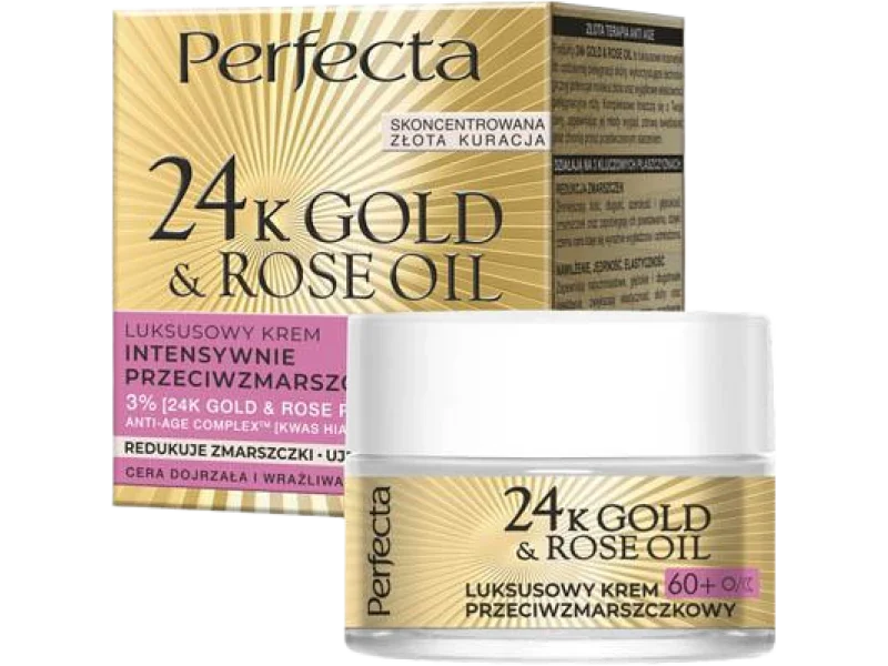 PERFECTA 24K Gold & Rose Oil luksusowy krem intensywnie przeciwzmarszczkowy 60+