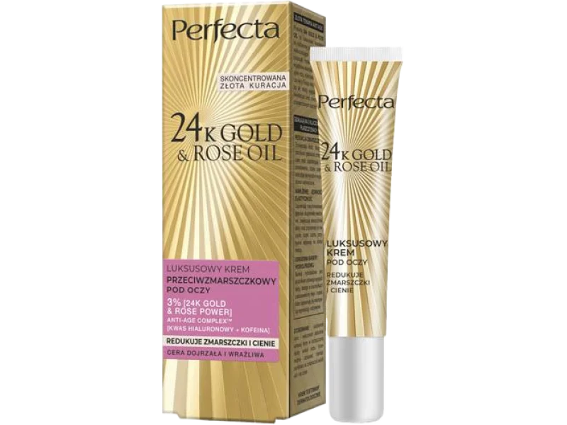 Perfecta 24K Gold & Rose Oil luksusowy krem przeciwzmarszczkowy pod oczy