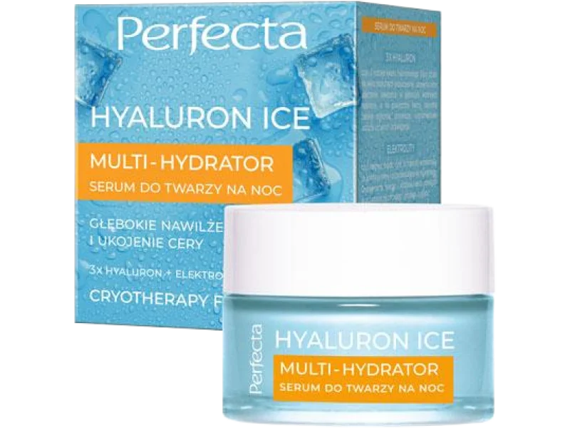 PERFECTA Hyaluron Ice krem-serum do twarzy na noc 3x Hyaluron + Elektrolity