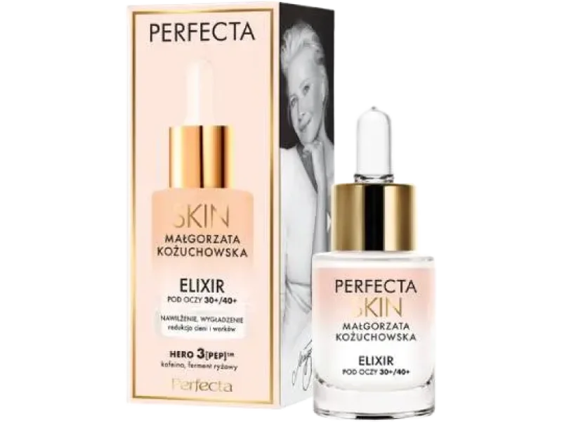 Perfecta Skin Małgorzata Kożuchowska elixir nawilżająco-wygładzający pod oczy i na powieki 30+/40+, serum