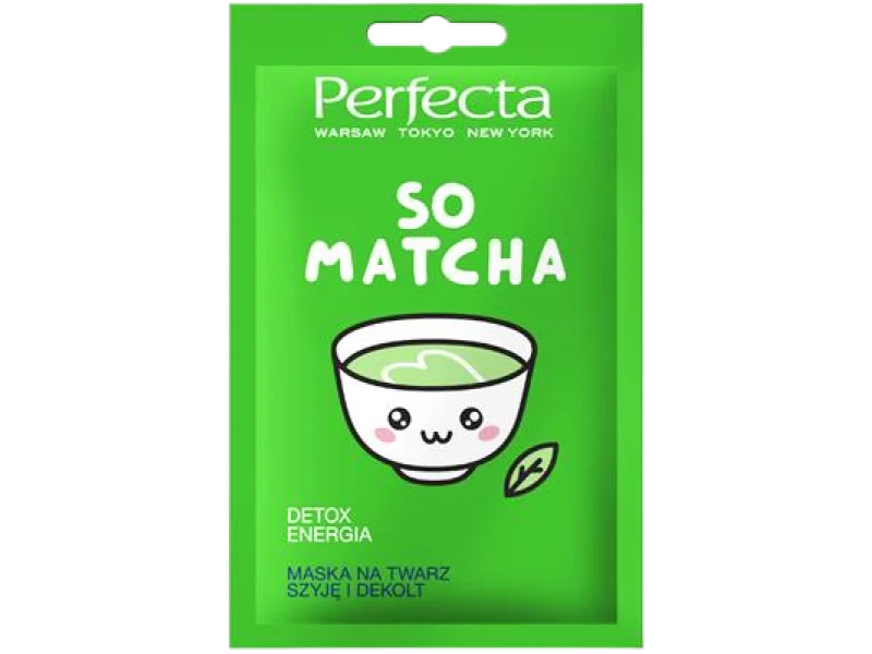 PERFECTA So Matcha maska na twarz szyję i dekolt detox & energia