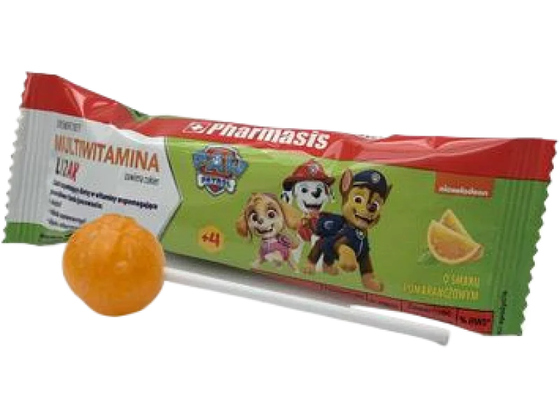 Pharmasis multiwitamina Psi Patrol, smak pomarańczowy, lizak