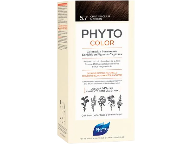 PHYTO COLOR Farba do włosów – 5.7 jasny kasztanowy brąz, krem