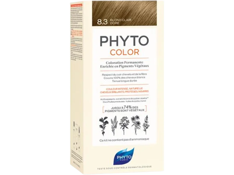 PHYTO COLOR Farba do włosów, 8.3 jasny złoty blond, krem