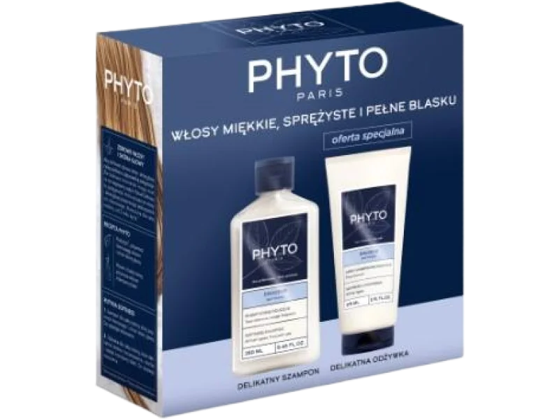 PHYTO Softness zestaw delikatny szampon + delikatna odżywka z mleczkiem owsianym, szampon + odżywka