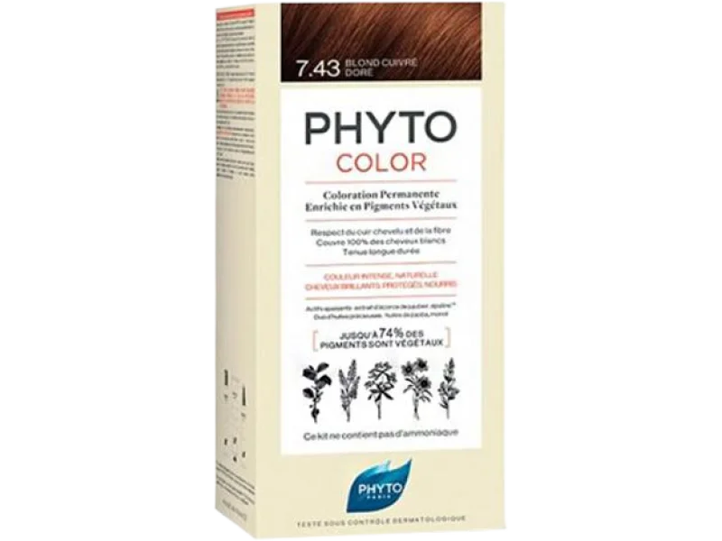 PHYTOCOLOR 7.43 miedziany złoty blond, farba