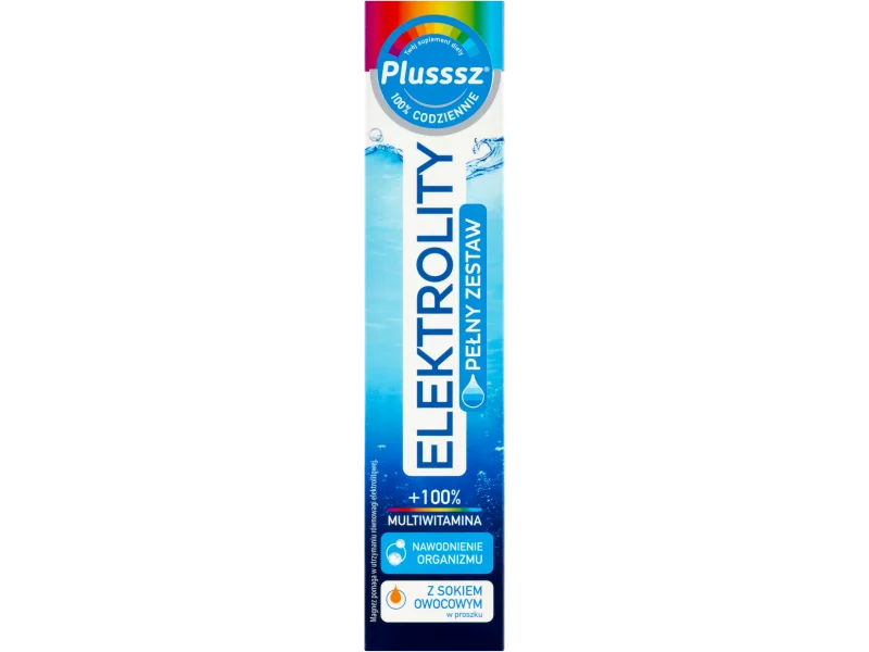 Plusssz Elektrolity + 100% Multiwitamina, smak ananas-mango, tabletki musujące