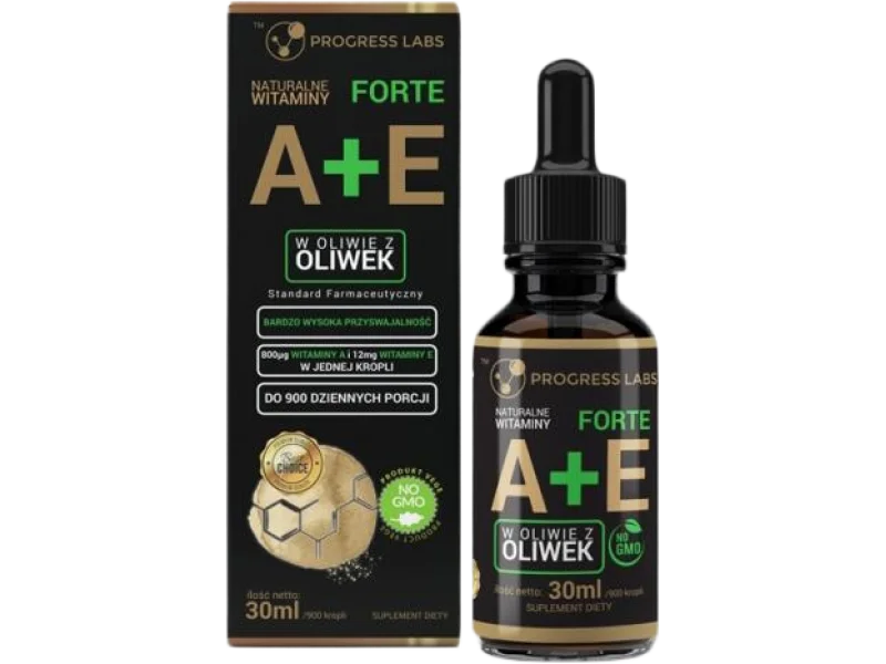 Progress Labs naturalne witaminy A + E Forte, krople