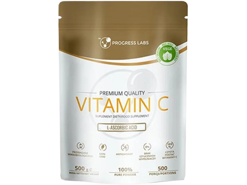 Progress Labs vitamin C L-ascorbic acid, proszek, 1000 mg