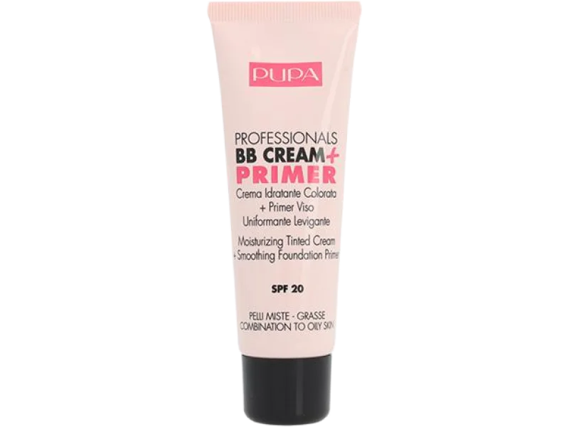 Pupa Professional BB + baza pod makijaż dla cery mieszanej i tłustej SPF 20 001 Nude, krem