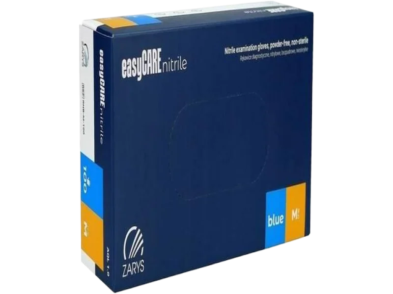 Rękawice easyCARE nitrylowe bezpudrowe niesterylne niebieskie, rękawiczki