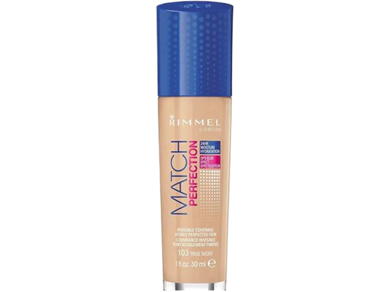 Rimmel Match Perfection SPF 20 podkład dopasowujący się do cery 103 True Ivory, fluid