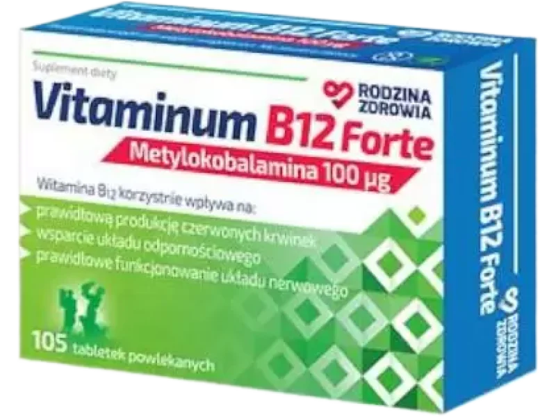 Rodzina Zdrowia Vitaminum B12 Forte metylokobalamina, tabletki powlekane, 100 µg