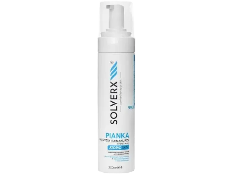 Solverx Atopic Skin pianka do mycia i demakijażu twarzy i oczu