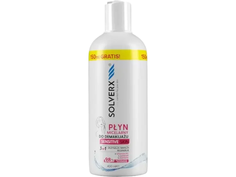 Solverx Sensitive Skin płyn micelarny do demakijażu 3w1