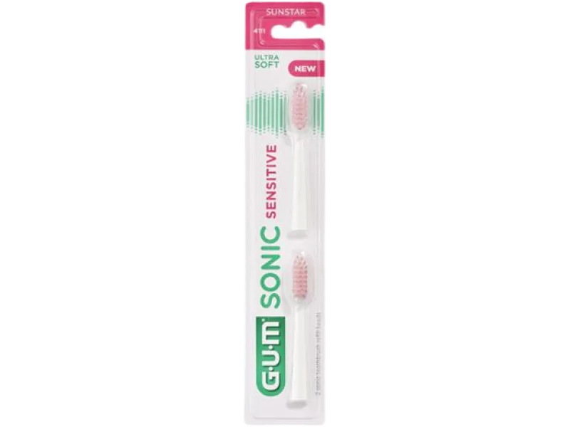 Sunstar GUM Sonic Sensitive wymienne główki do szczoteczki sonicznej, końcówka wymienna