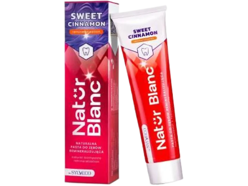 Sylveco Natur Blanc remineralizująca do zębów Sweet Cinnamon, pasta