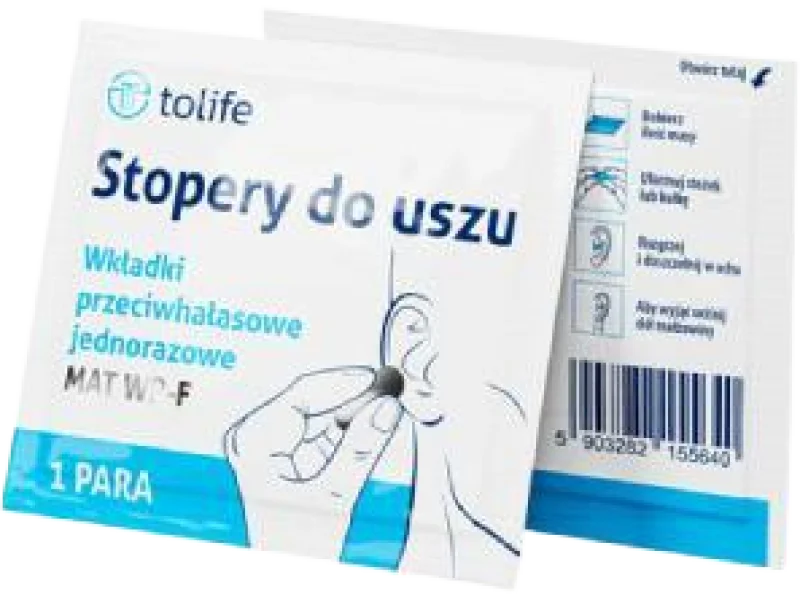 Tolife stopery do uszu wkładki przeciwhałasowe jednorazowe MAT WP-F, zatyczki